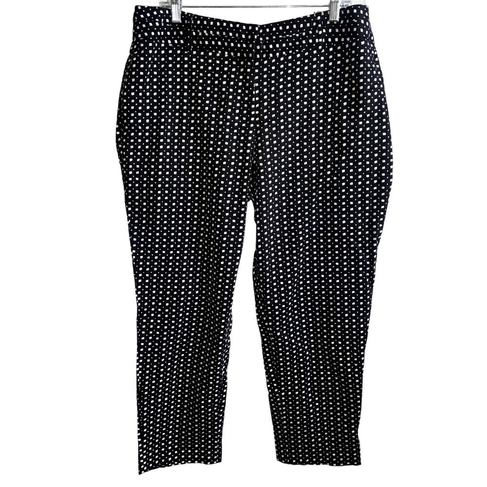 Lane Bryant Women's Ankle Cropped Pants Black White Stretch Size 16 !